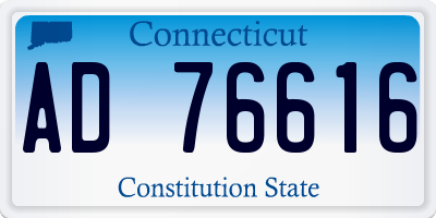 CT license plate AD76616