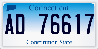 CT license plate AD76617