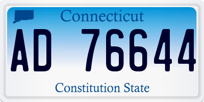 CT license plate AD76644