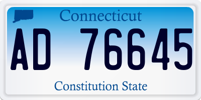 CT license plate AD76645