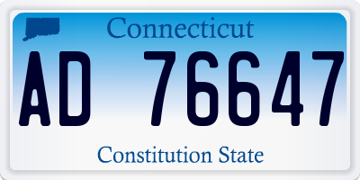 CT license plate AD76647