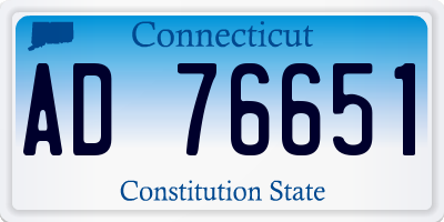 CT license plate AD76651
