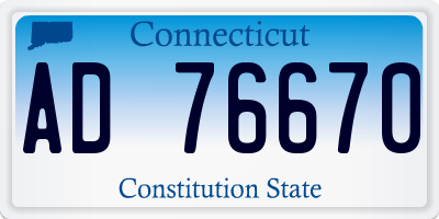 CT license plate AD76670