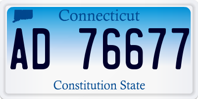 CT license plate AD76677