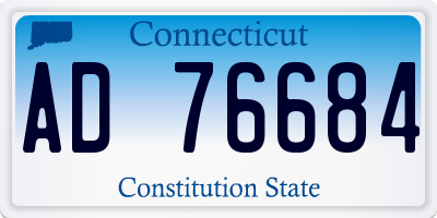 CT license plate AD76684