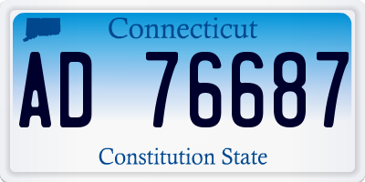CT license plate AD76687