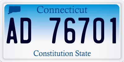 CT license plate AD76701