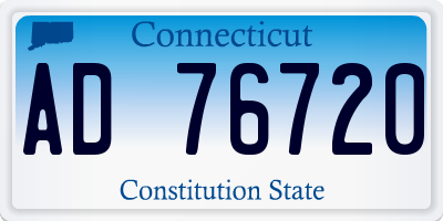 CT license plate AD76720