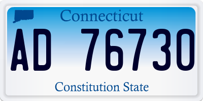 CT license plate AD76730