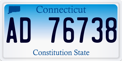 CT license plate AD76738
