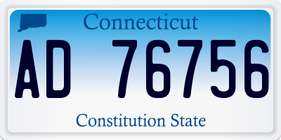 CT license plate AD76756