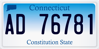 CT license plate AD76781