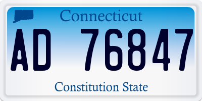 CT license plate AD76847
