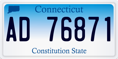 CT license plate AD76871