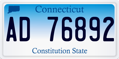 CT license plate AD76892