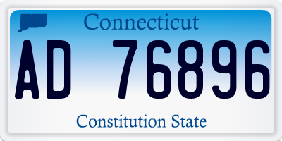 CT license plate AD76896