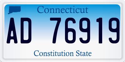CT license plate AD76919