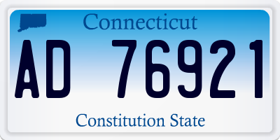 CT license plate AD76921