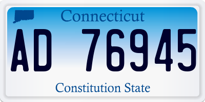 CT license plate AD76945