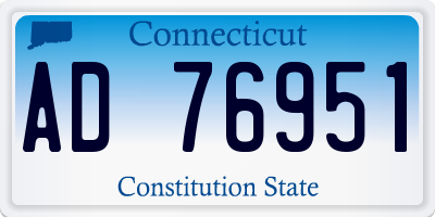 CT license plate AD76951
