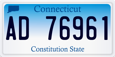 CT license plate AD76961