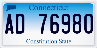 CT license plate AD76980