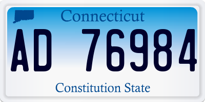 CT license plate AD76984