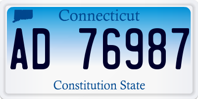 CT license plate AD76987