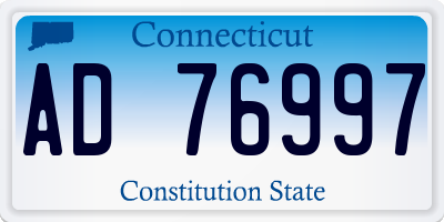 CT license plate AD76997