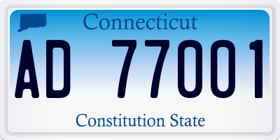 CT license plate AD77001