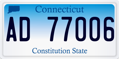 CT license plate AD77006