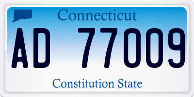 CT license plate AD77009