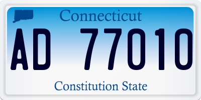 CT license plate AD77010