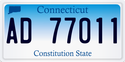 CT license plate AD77011