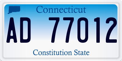 CT license plate AD77012