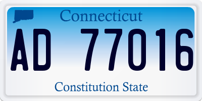 CT license plate AD77016