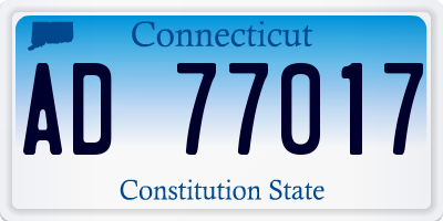 CT license plate AD77017