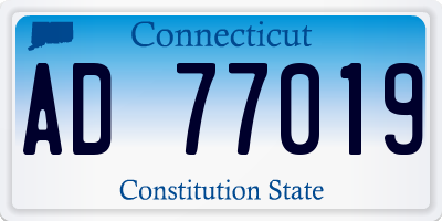 CT license plate AD77019