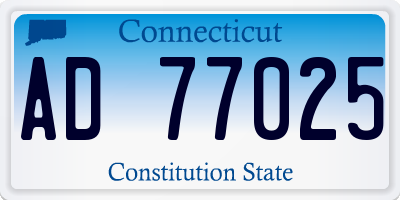 CT license plate AD77025
