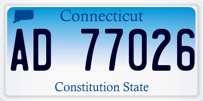 CT license plate AD77026