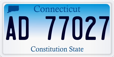 CT license plate AD77027
