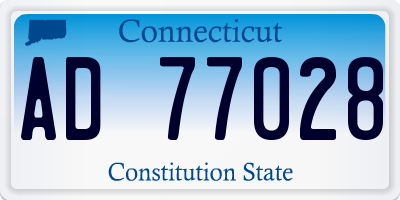 CT license plate AD77028