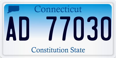 CT license plate AD77030