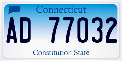 CT license plate AD77032