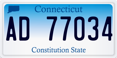 CT license plate AD77034