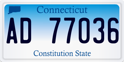 CT license plate AD77036