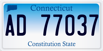 CT license plate AD77037
