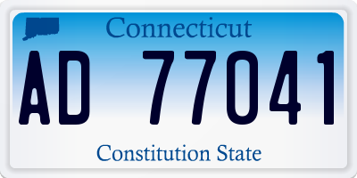 CT license plate AD77041