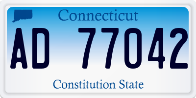 CT license plate AD77042