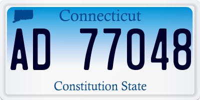 CT license plate AD77048